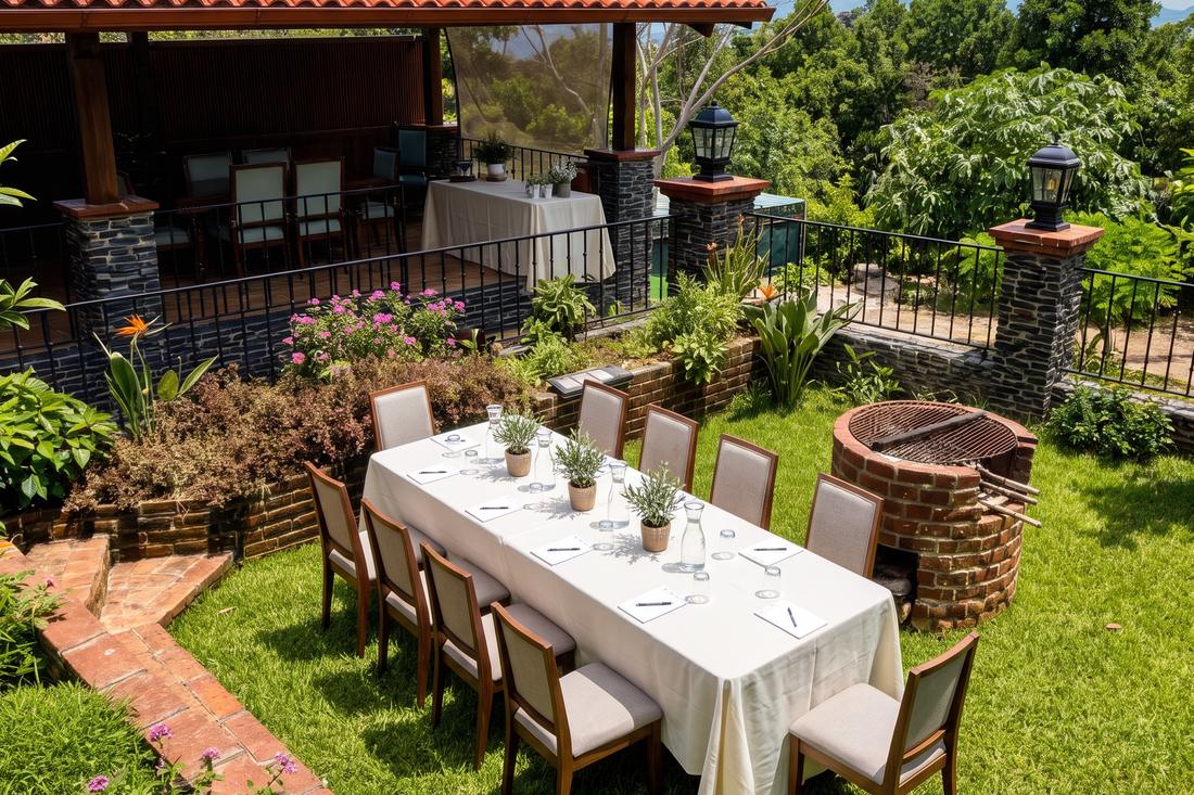 Montaje corporativo en la terraza de Villa Toscana